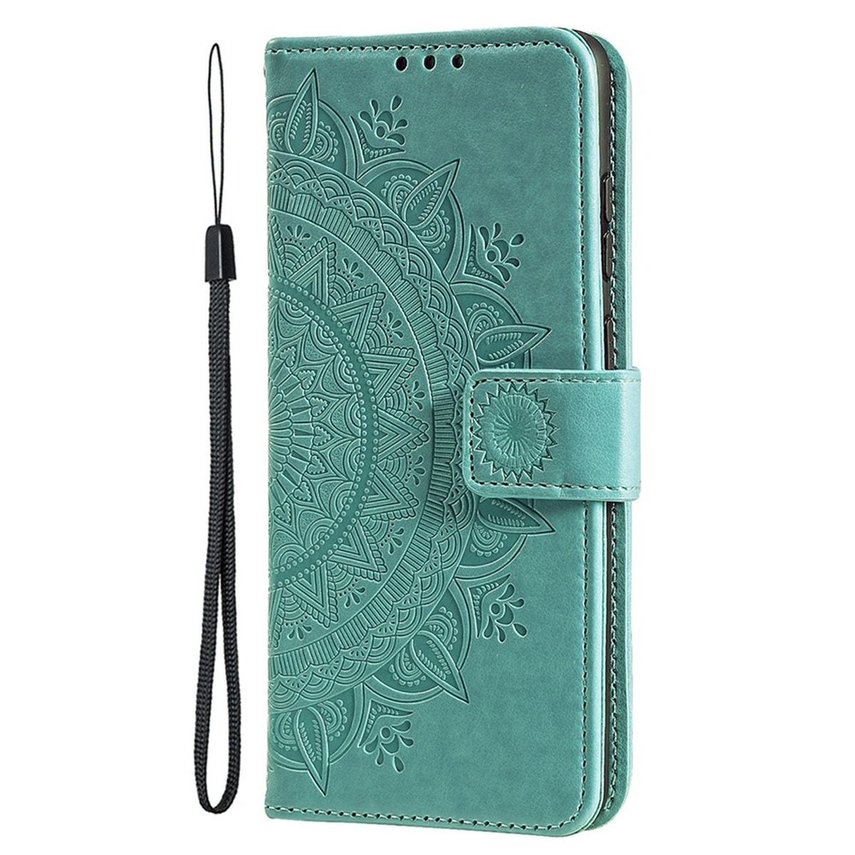 Hülle für Apple iPhone 14 Pro Max Handyhülle Flip Case Schutzhülle Mandala Grün