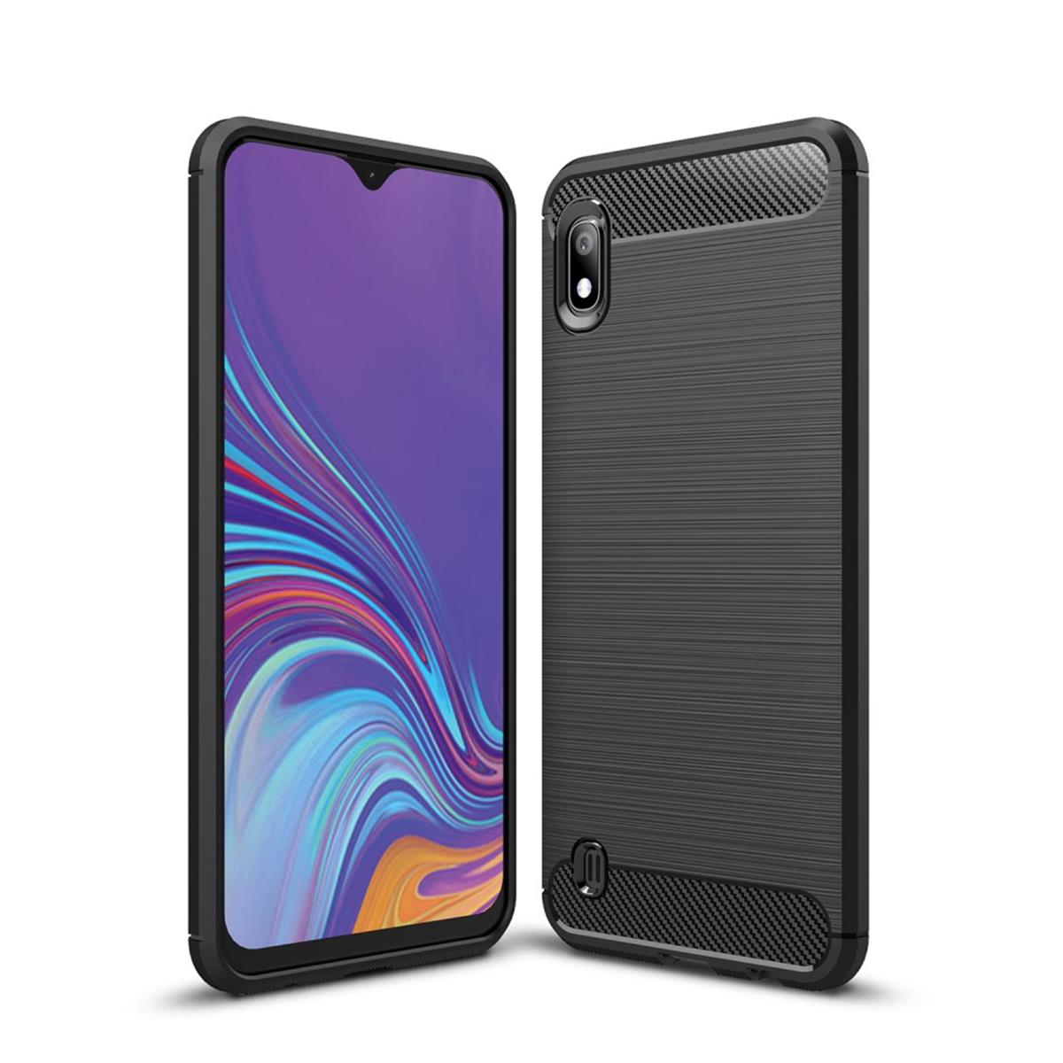 Hülle für Samsung Galaxy A10 Handyhülle Schutzhülle Silikon Case Carbon farben