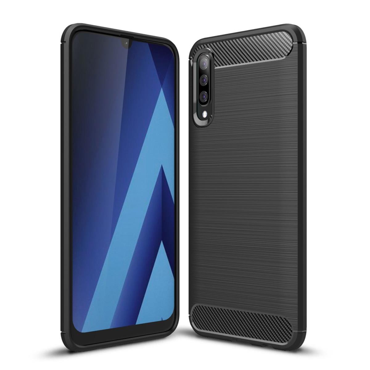 Hülle für Samsung Galaxy A70 Handyhülle Schutzhülle Silikon Case Carbon farben