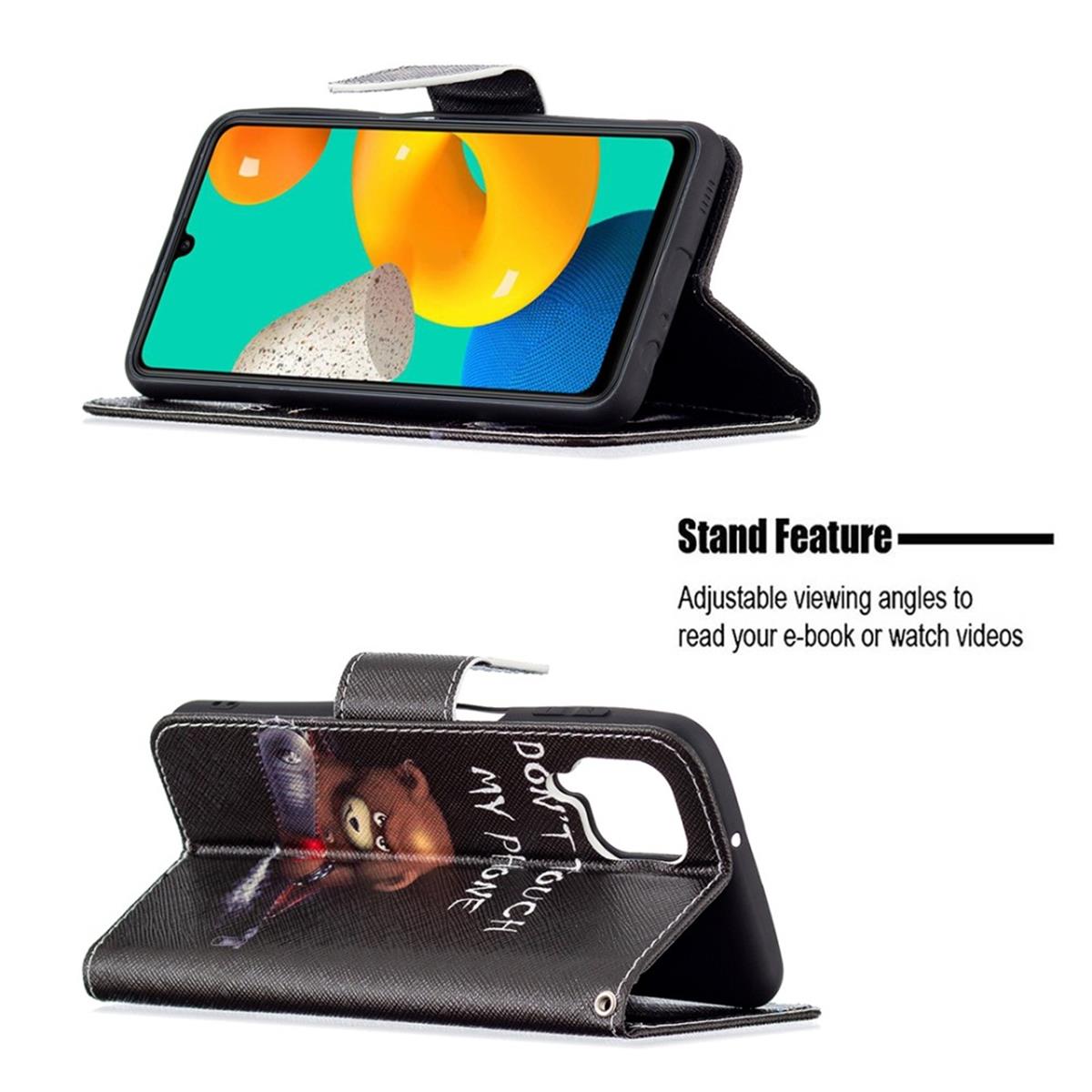 Hülle für Samsung Galaxy M32 Handyhülle Flip Case Cover Etui Tasche Motiv Bär
