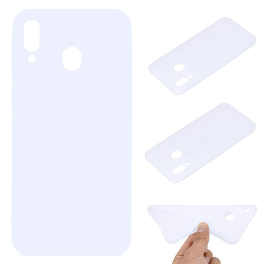 Hülle für Samsung Galaxy M20 Handyhülle Silikon Case Cover Handytasche matt Weiß
