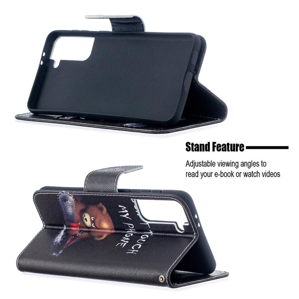 Hülle für Samsung Galaxy S21 Plus Handyhülle Flip Case Cover Bumper Etui Tasche Motiv Bär