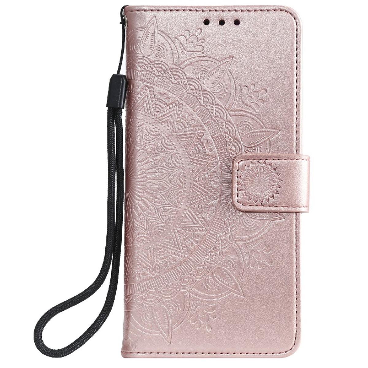 Hülle für Samsung Galaxy A03s Handy Tasche Flip Case Cover Etui Mandala Rosegold