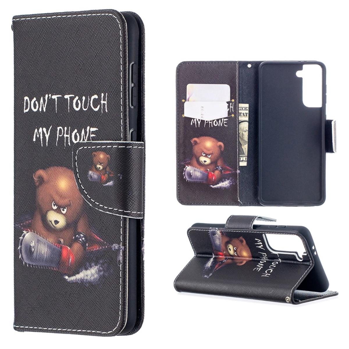 Hülle für Samsung Galaxy S21 Handyhülle Flip Case Cover Bumper Etui Tasche Motiv Bär