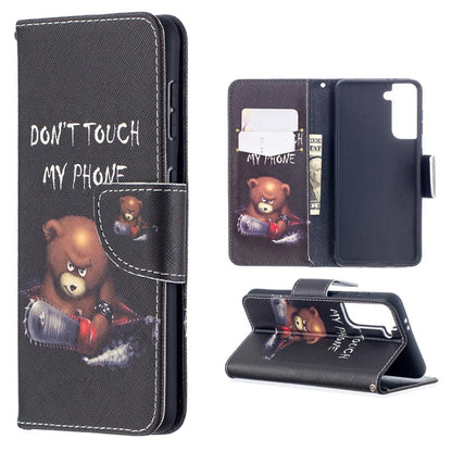 Hülle für Samsung Galaxy S21 Handyhülle Flip Case Cover Bumper Etui Tasche Motiv Bär