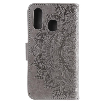 Hülle für Samsung Galaxy A20e Handyhülle Schutz Tasche Flip Case Etui Cover Mandala Grau