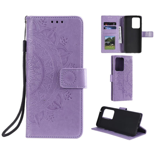 Hülle für Samsung Galaxy S20 Ultra Handyhülle Flip Case Schutzhülle Mandala Lila