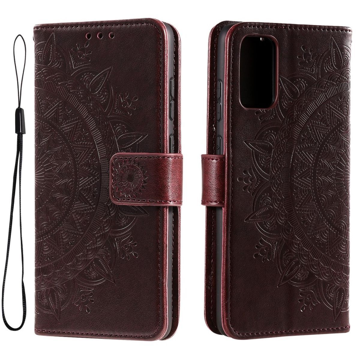 Hülle für Samsung Galaxy M13/M23 5G Handyhülle Flip Case Cover Mandala Braun