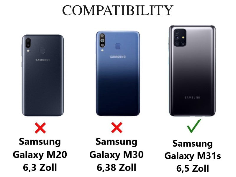 Hülle für Samsung Galaxy M31s Handyhülle Silikon Case Cover Bumper Carbonfarben