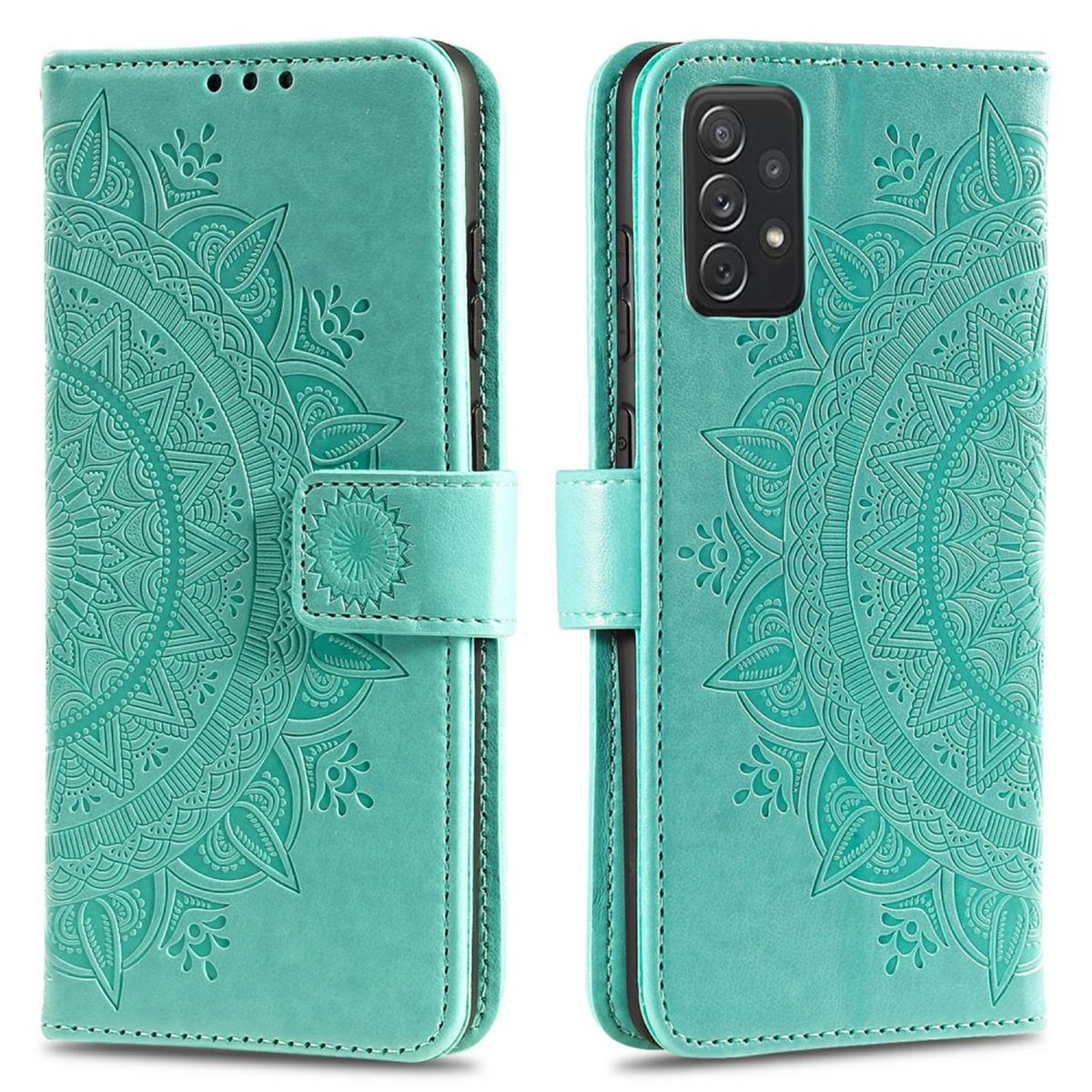 Hülle für Samsung Galaxy A52/A52 5G/A52s 5G Handy Flip Case Cover Mandala Grün