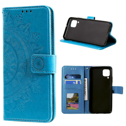 Hülle für Samsung Galaxy A42 5G Handyhülle Flip Case Cover Schutzhülle Mandala Blau