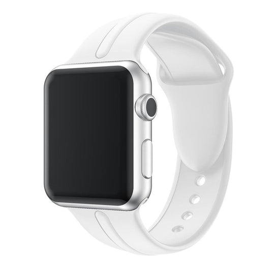 Sportarmband für Apple Watch 49/45/44/42mm Silikon Series Ultra/8/7/6/SE/5 Weiß