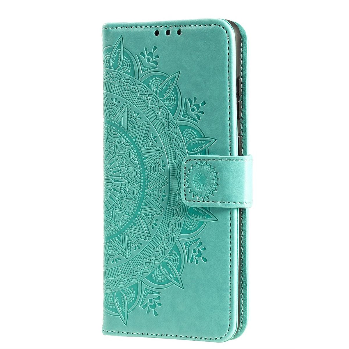 Hülle für Samsung Galaxy A13 5G/A04s Handyhülle Flip Case Tasche Mandala Grün