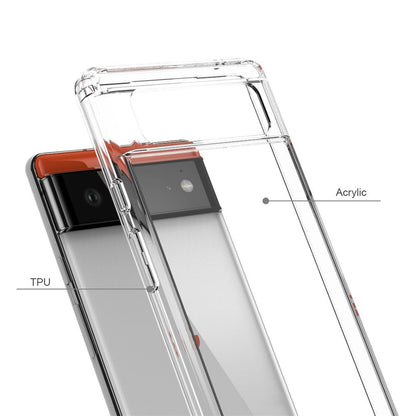 Hülle für Google Pixel 6 Handyhülle Hybrid Silikon Case Bumper Cover Klar