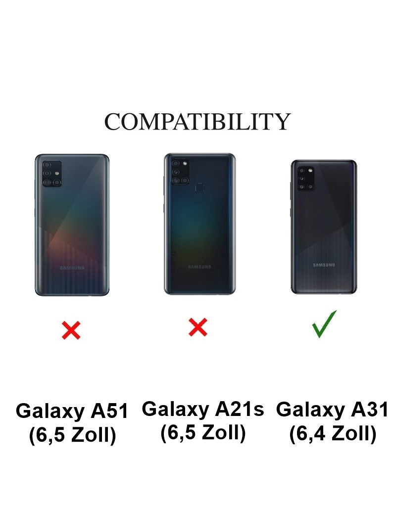 Hülle für Samsung Galaxy A31 Handyhülle Silikon Case Cover Bumper Carbonfarben