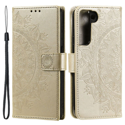 Hülle für Samsung Galaxy S22 5G Handyhülle Flip Case Cover Tasche Mandala Gold