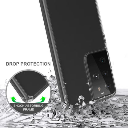 Hülle für Samsung Galaxy S21 Ultra Handyhülle Hybrid Silikon Case Bumper Tasche Cover Klar