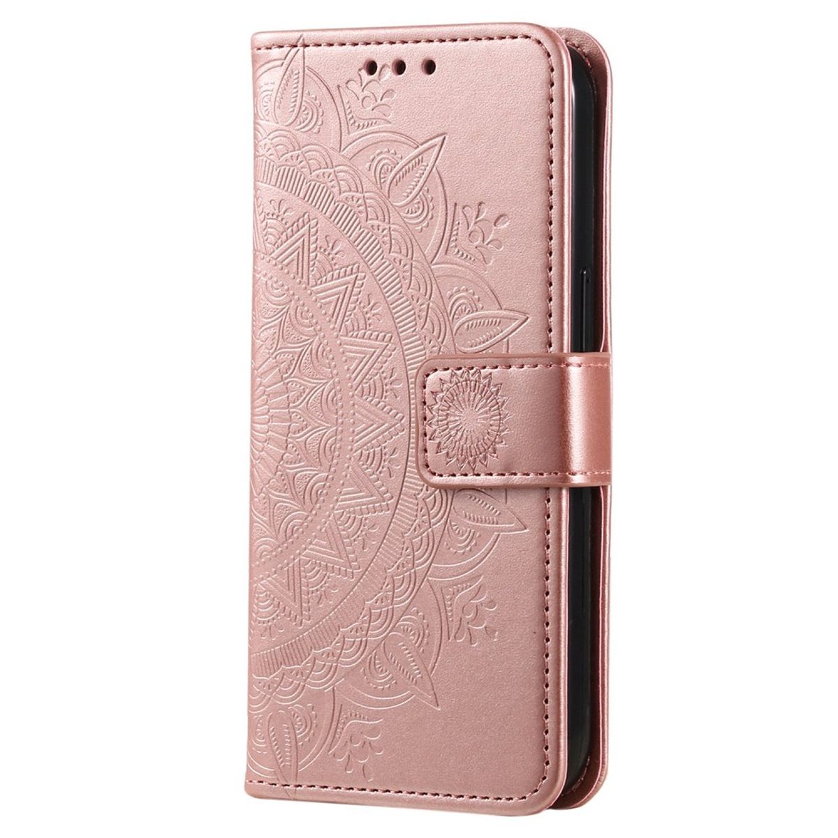 Hülle für Samsung Galaxy S23+ Handyhülle Flip Case Cover Etui Mandala Rosegold