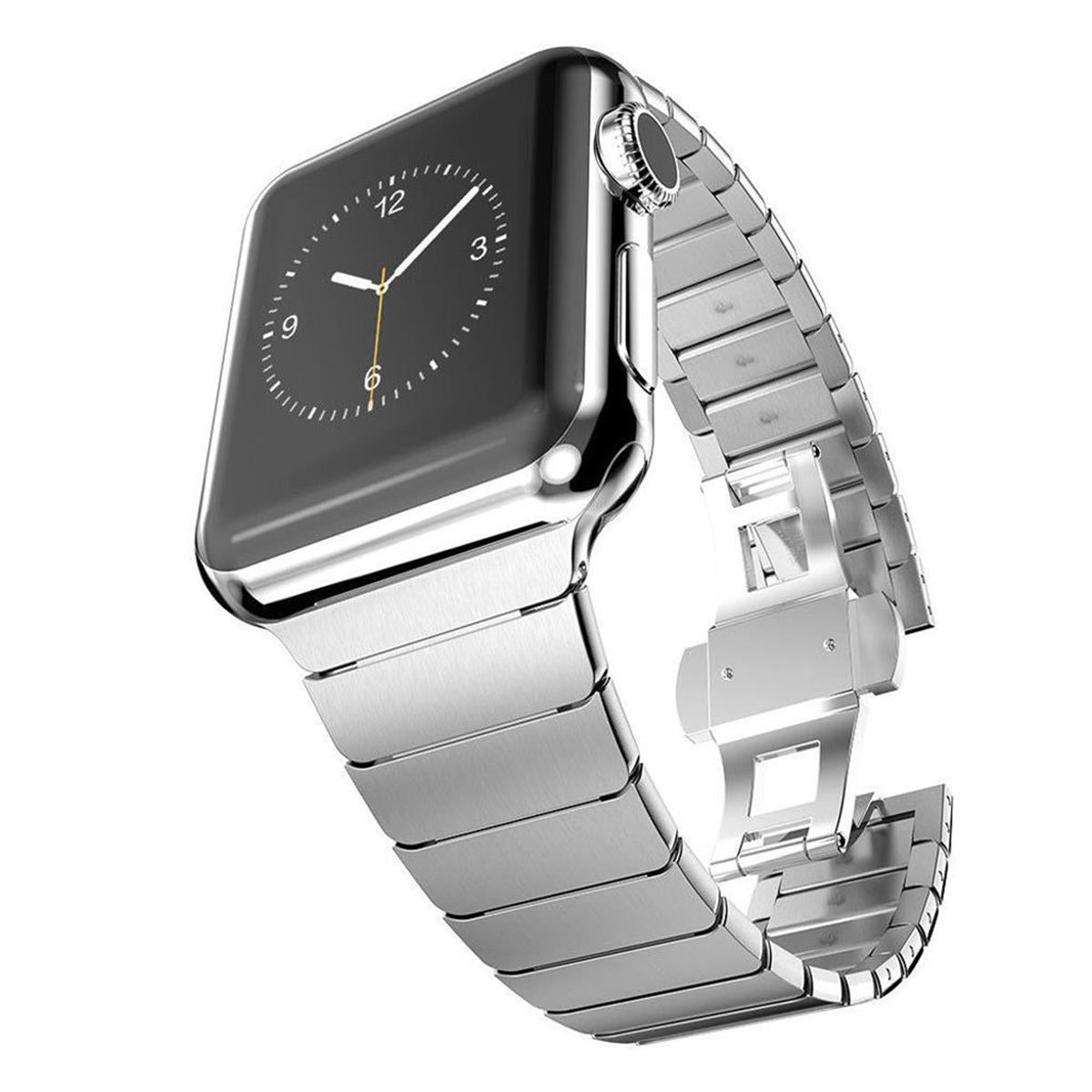 Gliederarmband für Apple Watch 49/45/44/42mm Band Series Ultra/8/7/6/SE/5 Silber