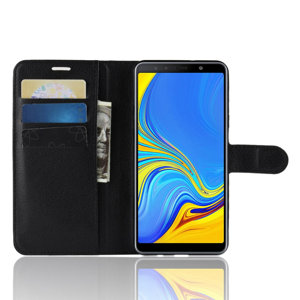 Hülle für Samsung Galaxy A7 (2018) Handyhülle Flip Case Tasche Cover Schwarz