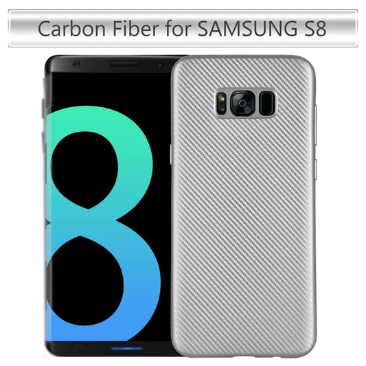 Hülle für Samsung Galaxy S8 Handyhülle Silikon Case Cover Carbon Design Silber