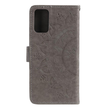 Hülle für Samsung Galaxy A02s Handy Tasche Flip Case Cover Etui Mandala Grau