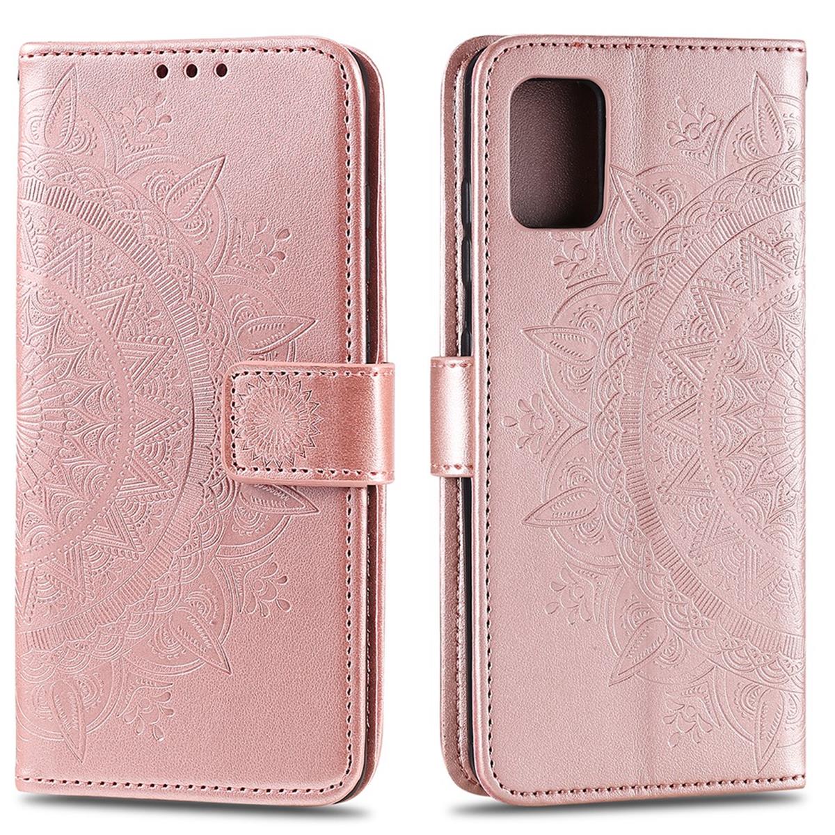 Hülle für Samsung Galaxy A51 Handyhülle Flip Case Schutzhülle Cover Mandala Rose