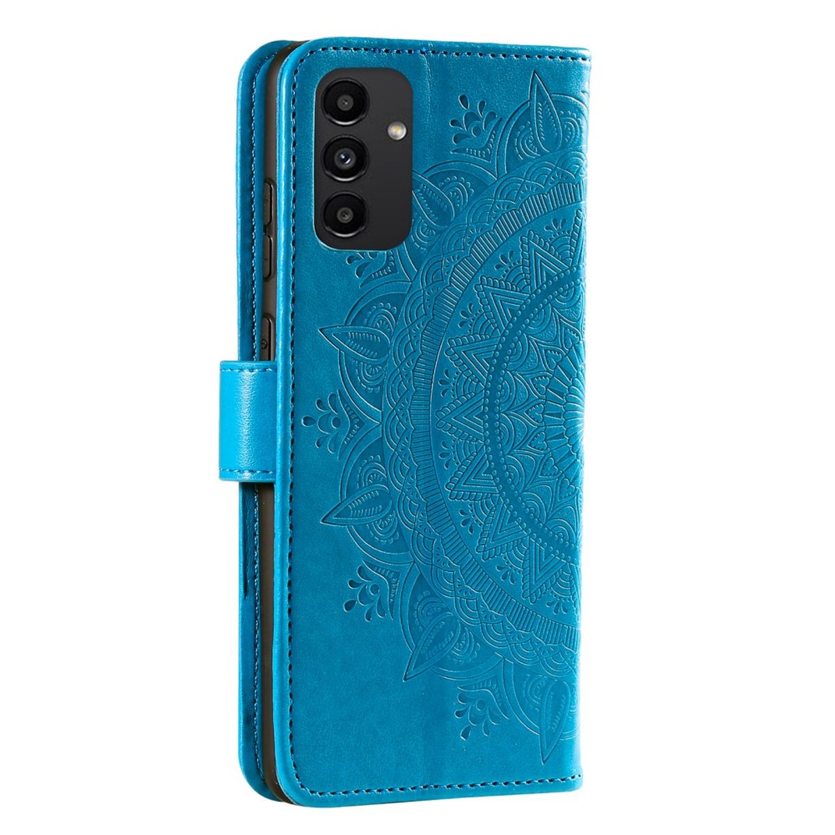 Hülle für Samsung Galaxy A13 4G Handyhülle Flip Case Cover Tasche Mandala Blau