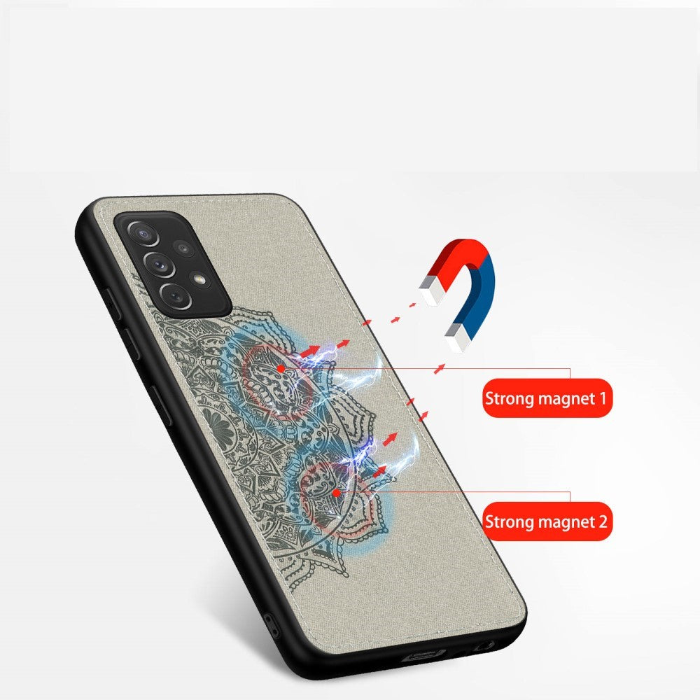 Hülle für Samsung Galaxy A52/A52 5G/A52s 5G Handyhülle Hybrid Cover Mandala Grau