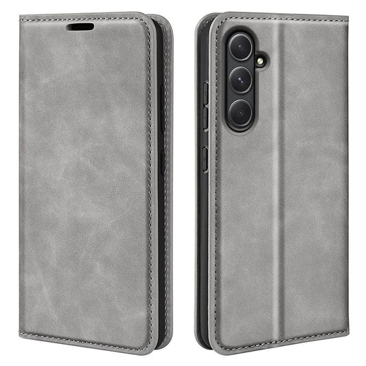 Hülle für Samsung Galaxy A55 5G Handyhülle Flip Case Cover Tasche Etui Grau