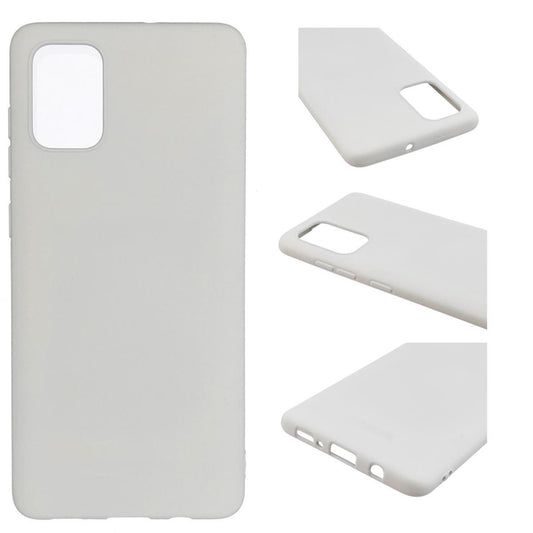 Hülle für Samsung Galaxy A51 Handyhülle Case Matt Schutzhülle Silikon Etui Weiß