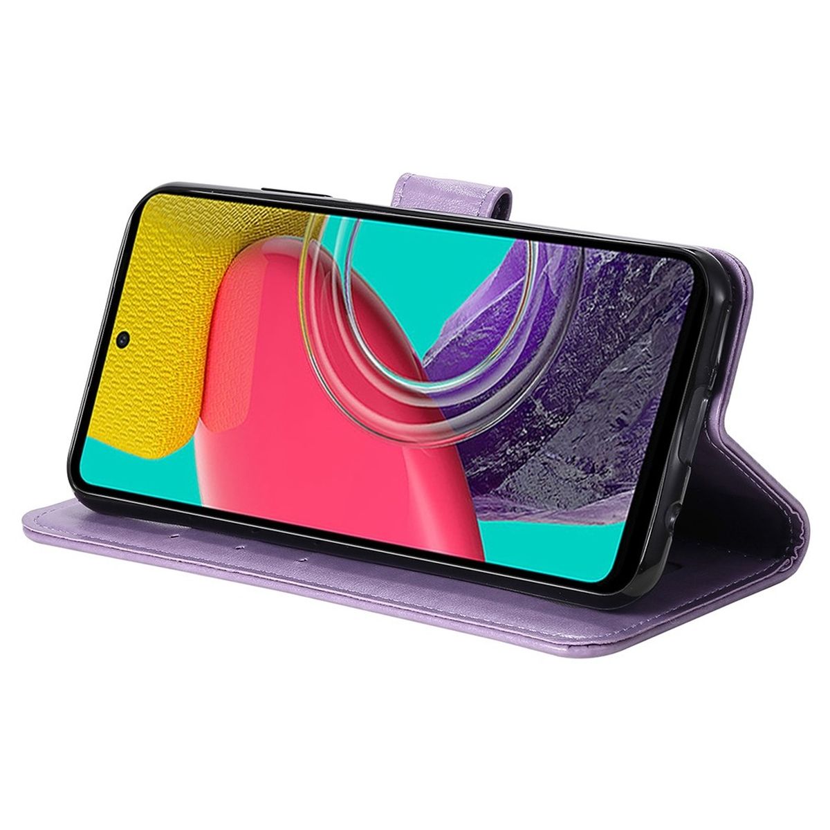 Hülle für Samsung Galaxy M53 5G Handyhülle Flip Case Cover Etui Mandala Lila