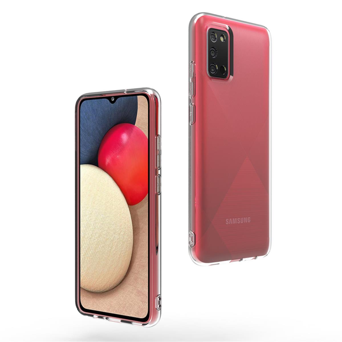 Hülle für Samsung Galaxy A02s Handyhülle Silikon Cover Etui Case Bumper klar