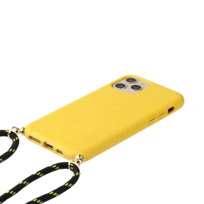 Hülle für Apple iPhone 13 Handyhülle Silikon Case Handykette Band Schnur Gelb