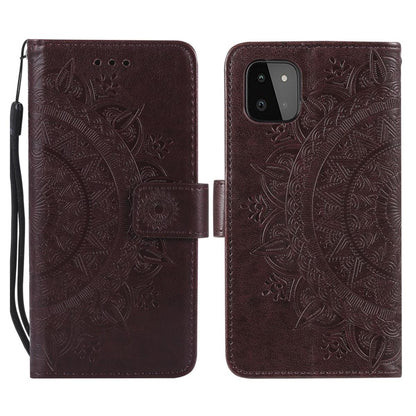 Hülle für Samsung Galaxy A22 5G Handyhülle Flip Case Cover Tasche Mandala Braun