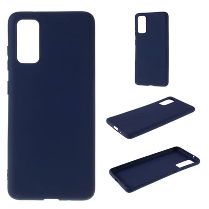 Hülle für Samsung Galaxy A41 Handyhülle Silikon Case Cover Bumper Matt Blau