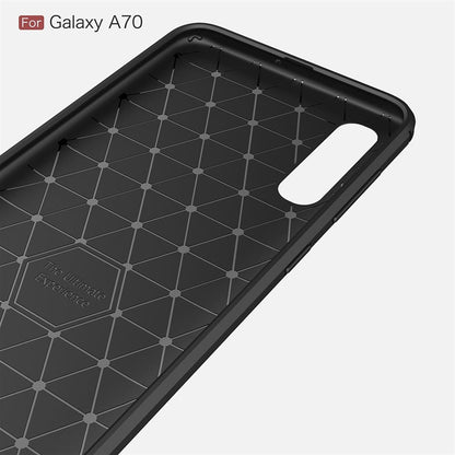 Hülle für Samsung Galaxy A70 Handyhülle Schutzhülle Silikon Case Carbon farben