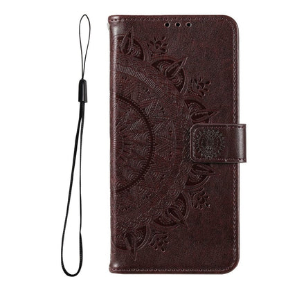 Hülle für Samsung Galaxy A03 Handyhülle Flip Case Cover Etui Mandala Braun