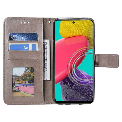 Hülle für Samsung Galaxy M53 5G Handyhülle Flip Case Cover Etui Mandala Grau