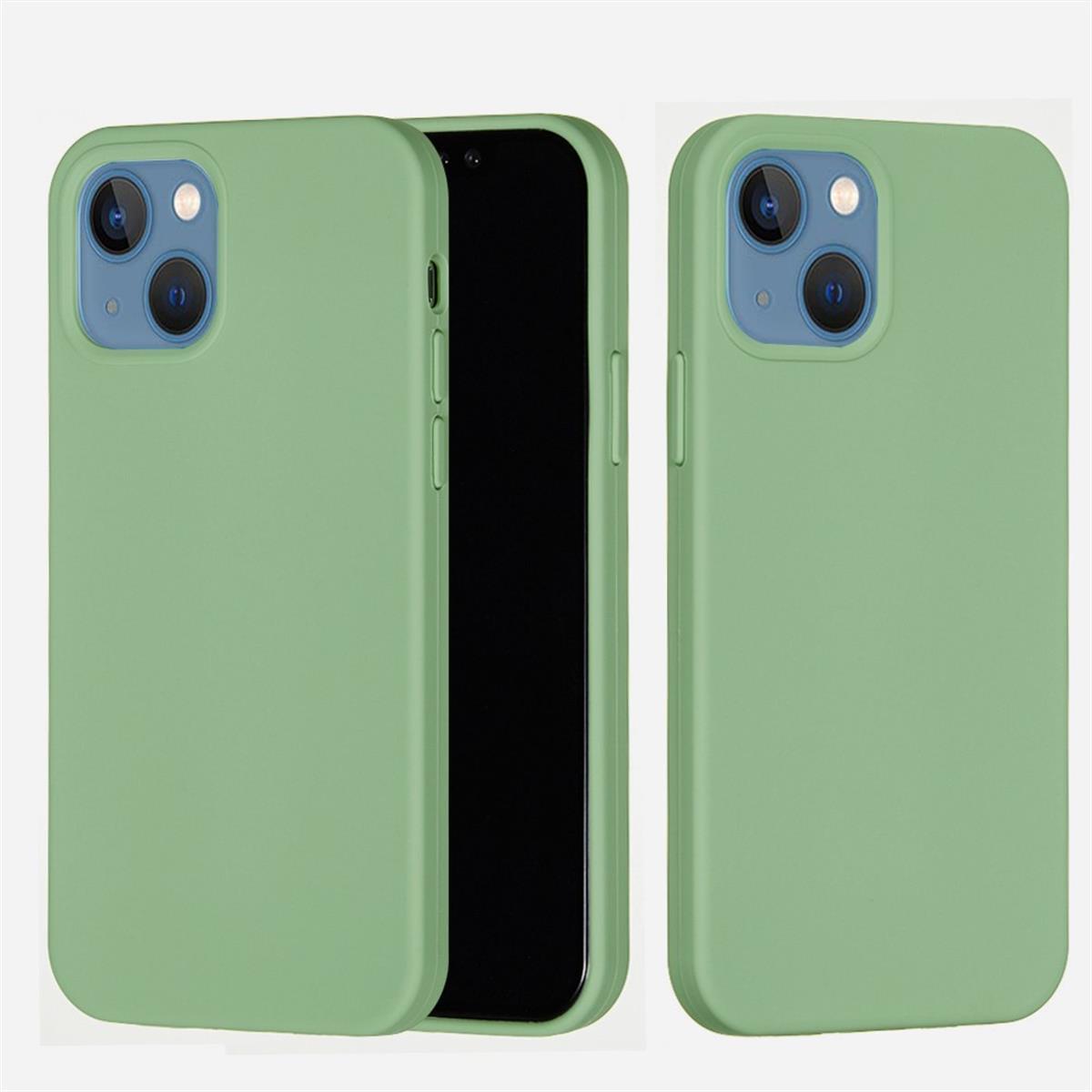Hülle für Apple iPhone 13 [6,1 Zoll] Handy Silikon Case Cover Bumper Matt Grün