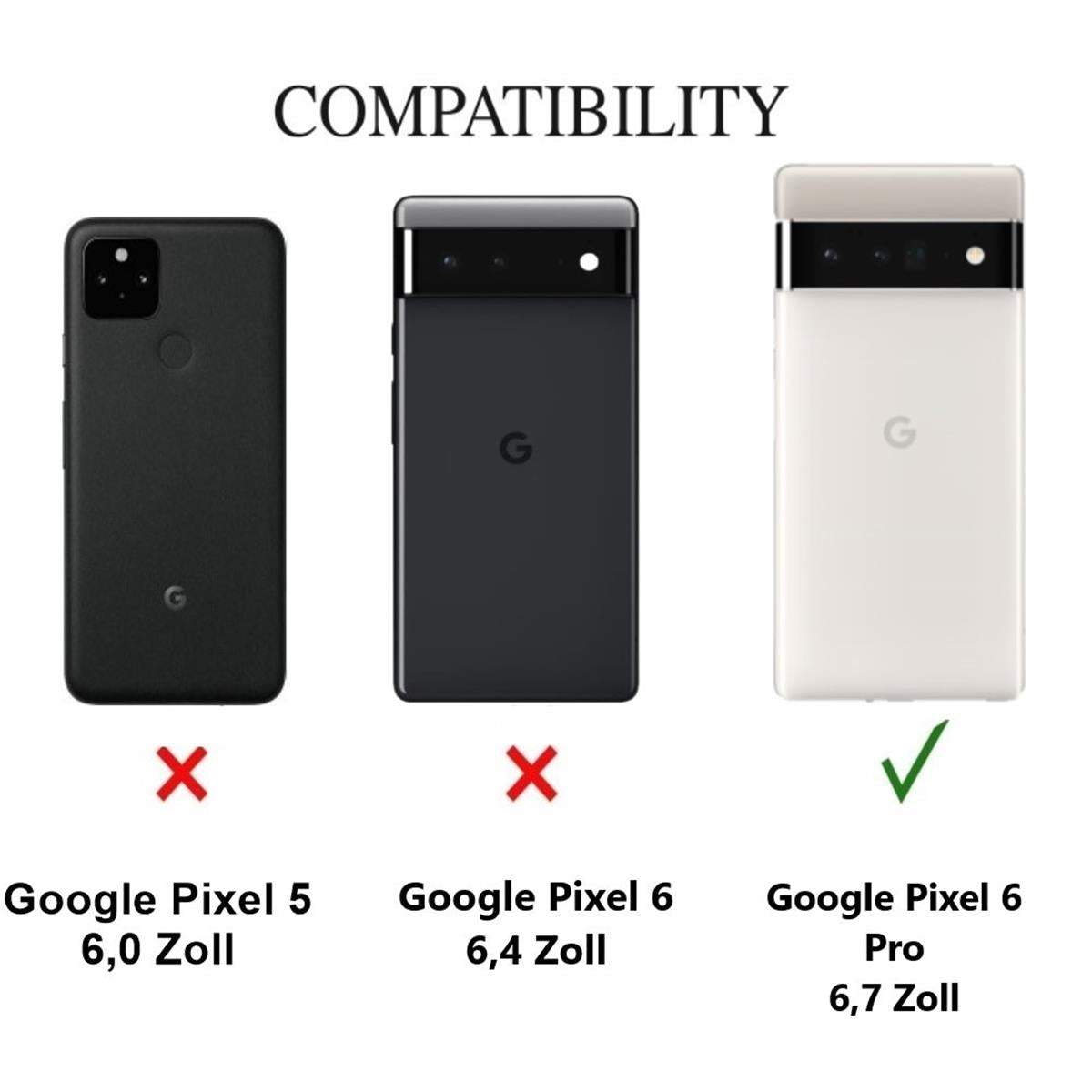 Hülle für Google Pixel 6 Pro Handyhülle Tasche Flip Case Cover Mandala Braun