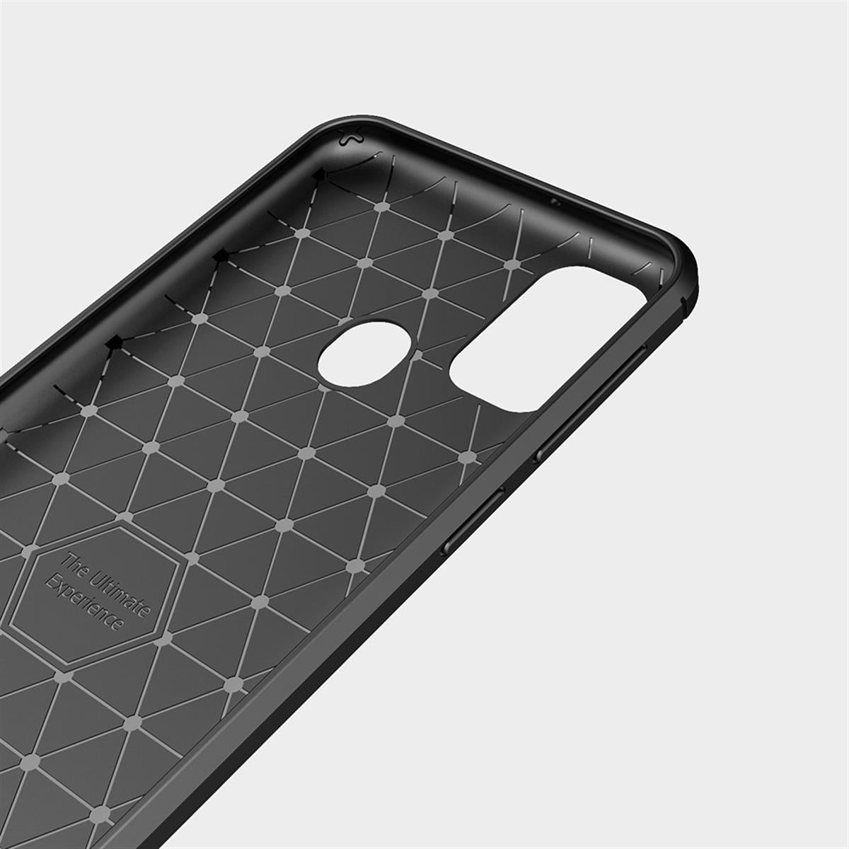 Hülle für Samsung Galaxy M21 Handyhülle Silikon Case Cover Bumper Carbonfarben