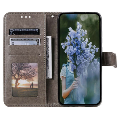 Hülle für Samsung Galaxy S23+ Handyhülle Flip Case Cover Etui Mandala Grau