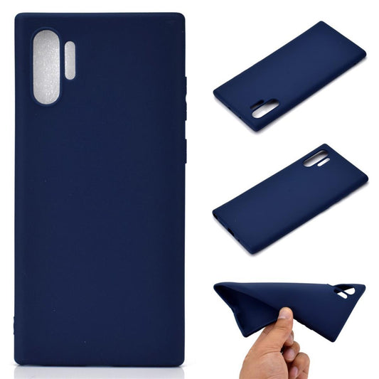 Hülle für Samsung Galaxy Note10+ (5G) Handyhülle Silikon Case Schutzhülle Etui matt Blau