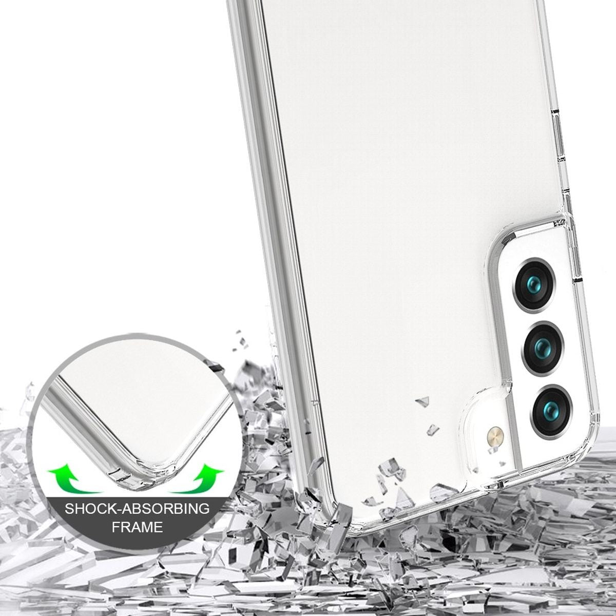 Hülle für Samsung Galaxy S22 Handyhülle Hybrid Silikon Case Bumper Cover Klar