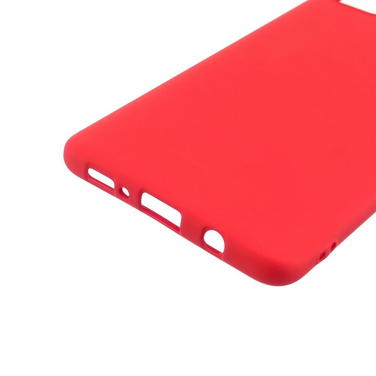 Hülle für Samsung Galaxy M31 Handyhülle Silikon Case Cover Schutzhülle Matt Rot