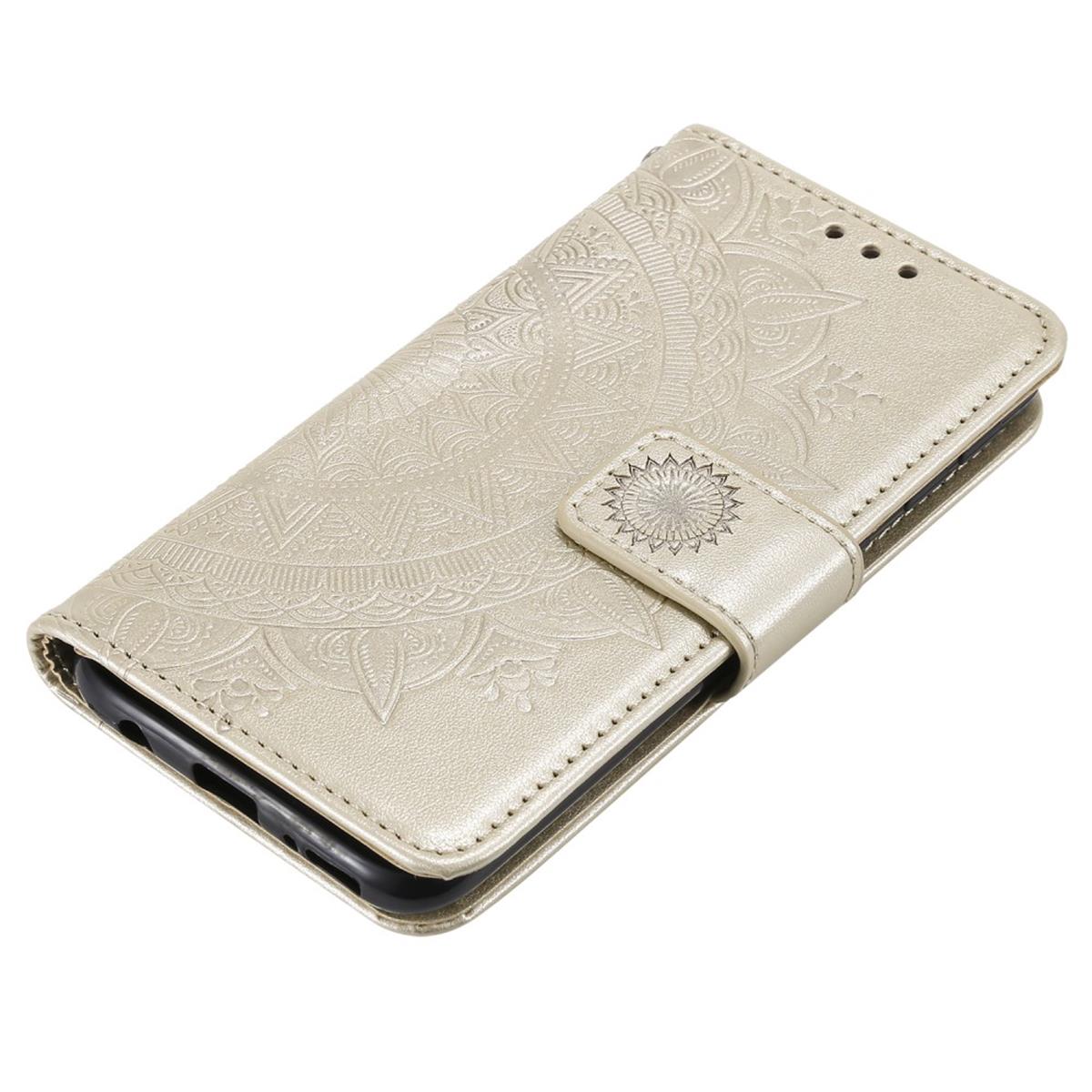 Hülle für Samsung Galaxy A20e Handyhülle Schutz Tasche Flip Case Etui Cover Mandala Gold