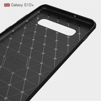 Hülle für Samsung Galaxy S10+ (Plus) Handyhülle Cover Silikon Case Carbon farben