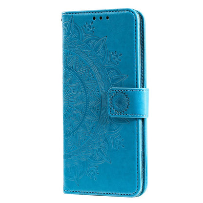 Hülle für Samsung Galaxy A21s Handyhülle Flip Case Cover Tasche Mandala Blau