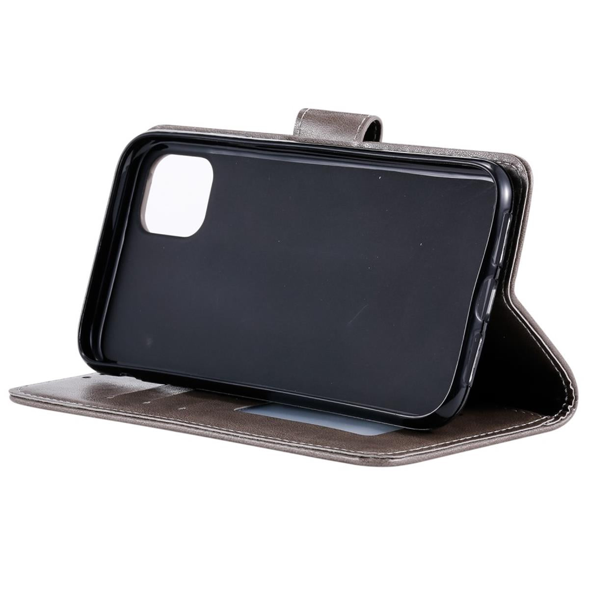 Hülle für Apple iPhone 12 Mini Handyhülle Flip Case Cover Tasche Mandala Grau